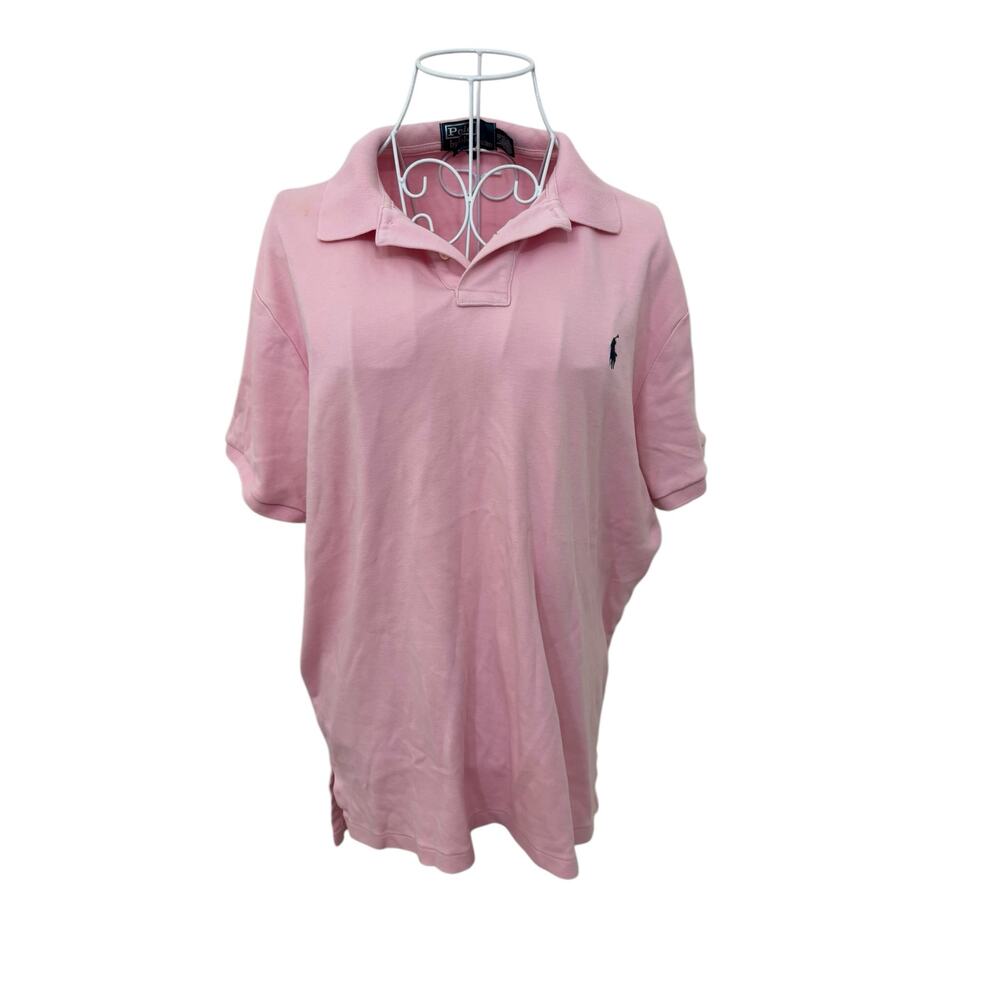Polo Ralph Lauren Pink Pony Logo Classic 100% Cotton Polo Shirt Mens Size L